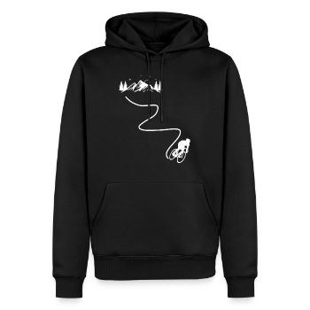 Vélo Vélo Cyclistes Downhill - Sweat à capuche Premium bio Homme - noir - Devant - Nico (187cm)