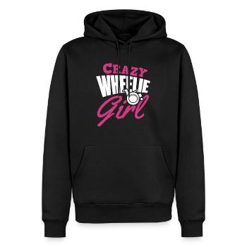 Rollstuhl Mädchen - Männer Premium Bio Hoodie - Schwarz - Vorne - Nico (187cm)