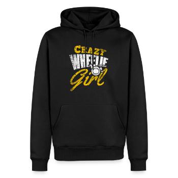 Fille en fauteuil roulant - Sweat à capuche Premium bio Homme - noir - Devant - Nico (187cm)