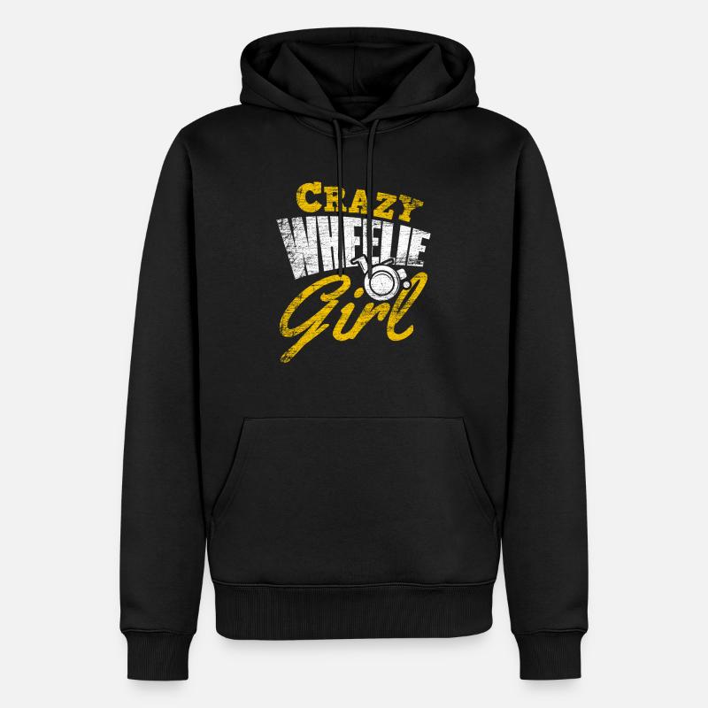 Rollstuhl Mädchen - Männer Premium Bio Hoodie - Schwarz