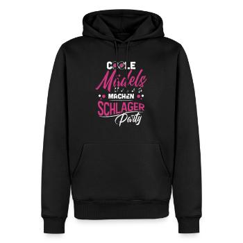 Filles Schlager - Sweat à capuche Premium bio Homme - noir - Devant - Nico (187cm)