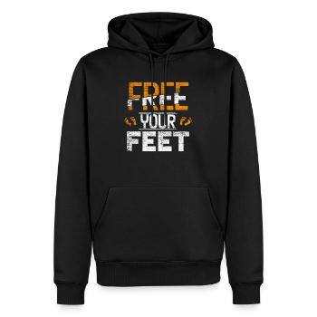 Pieds nus - Sweat à capuche Premium bio Homme - noir - Devant - Nico (187cm)