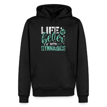 do gymnastics - Men’s Premium Organic Hoodie - black - Front - Nico (187cm)