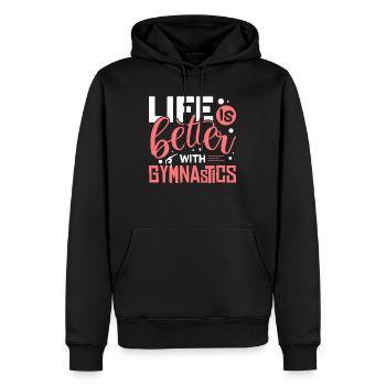 gymnastique - Sweat à capuche Premium bio Homme - noir - Devant - Nico (187cm)