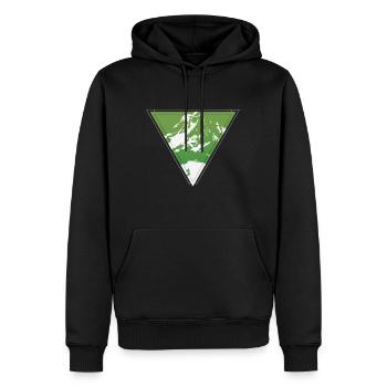 Résumé de la montagne - Sweat à capuche Premium bio Homme - noir - Devant - Nico (187cm)