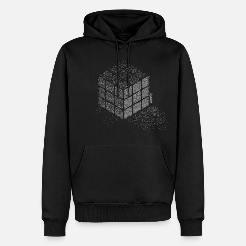 Rubik's Cube Art Pointillisme - Sweat à capuche Premium bio Homme - noir