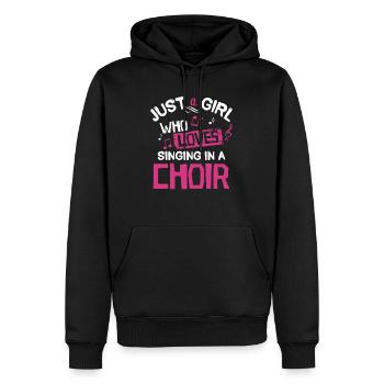 Chanteuse de choeur - Sweat à capuche Premium bio Homme - noir - Devant - Nico (187cm)