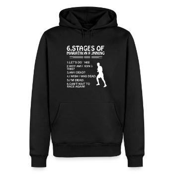 Marathon drôle - Sweat à capuche Premium bio Homme - noir - Devant - Nico (187cm)
