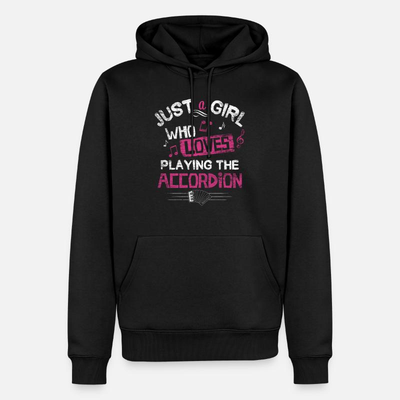 Akkordeon Mädchen - Männer Premium Bio Hoodie - Schwarz