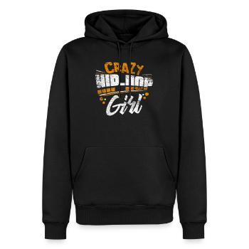 Fille de hip hop - Sweat à capuche Premium bio Homme - noir - Devant - Nico (187cm)