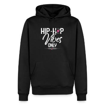 Hip hop - Sweat à capuche Premium bio Homme - noir - Devant - Nico (187cm)