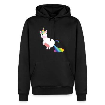 Einhorn Bunter Pups - Männer Premium Bio Hoodie - Schwarz - Vorne - Nico (187cm)