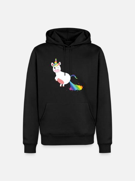 Einhorn Bunter Pups - Männer Premium Bio Hoodie - Schwarz