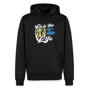 Camper Van - Männer Premium Bio Hoodie - Schwarz - Vorne - Nico (187cm)