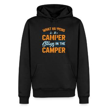 Caravane de camping-car - Sweat à capuche Premium bio Homme - noir - Devant - Nico (187cm)