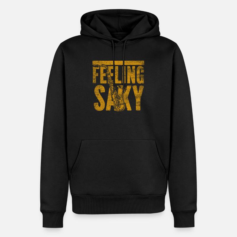 Saxophone - Sweat à capuche Premium bio Homme - noir
