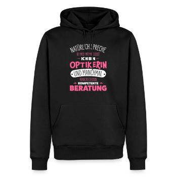 Optikerin - Männer Premium Bio Hoodie - Schwarz - Vorne - Nico (187cm)