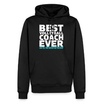 Best Volleyball Coach ever Trainer Geschenk - Männer Premium Bio Hoodie - Schwarz - Vorne - Nico (187cm)