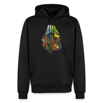 Perruche d'amour perruche - Sweat à capuche Premium bio Homme - noir - Devant - Nico (187cm)