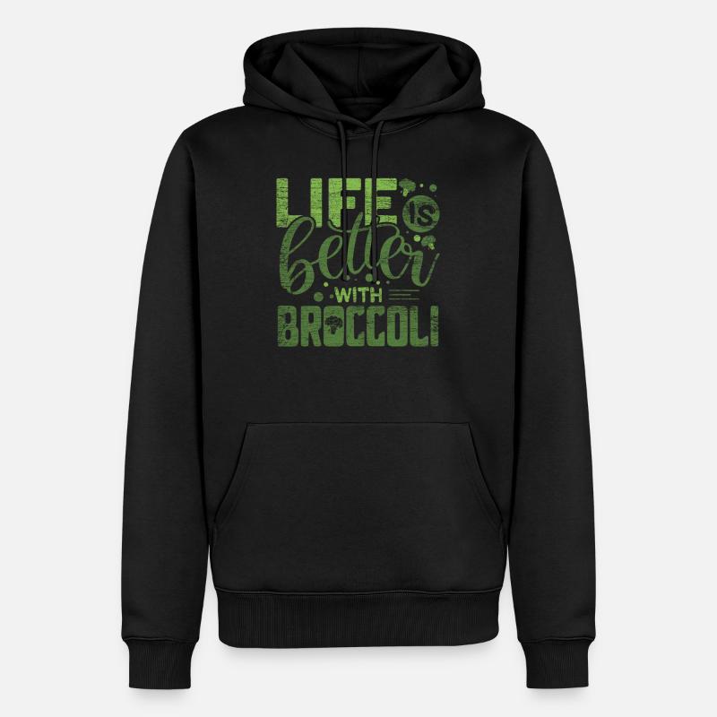 brocoli - Sweat à capuche Premium bio Homme - noir