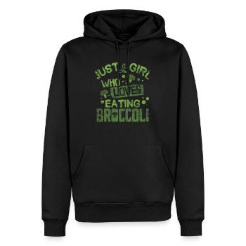 Brokkoli - Männer Premium Bio Hoodie - Schwarz - Vorne - Nico (187cm)