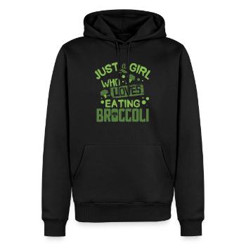 brocoli - Sweat à capuche Premium bio Homme - noir - Devant - Nico (187cm)
