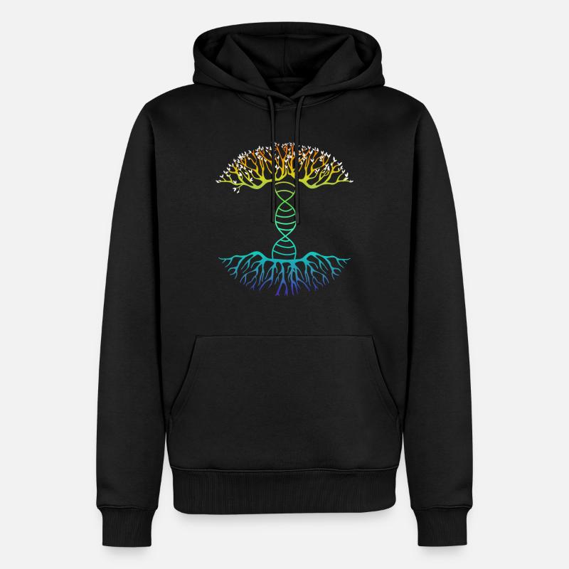 DNA Stammbaum - Männer Premium Bio Hoodie - Schwarz