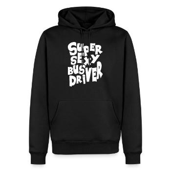conducteur - Sweat à capuche Premium bio Homme - noir - Devant - Nico (187cm)