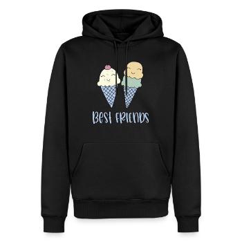 Glace à la gaufre - Sweat à capuche Premium bio Homme - noir - Devant - Nico (187cm)