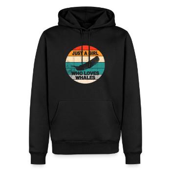 just a girl who loves whales Retro vintage design - Men’s Premium Organic Hoodie - black - Front - Nico (187cm)