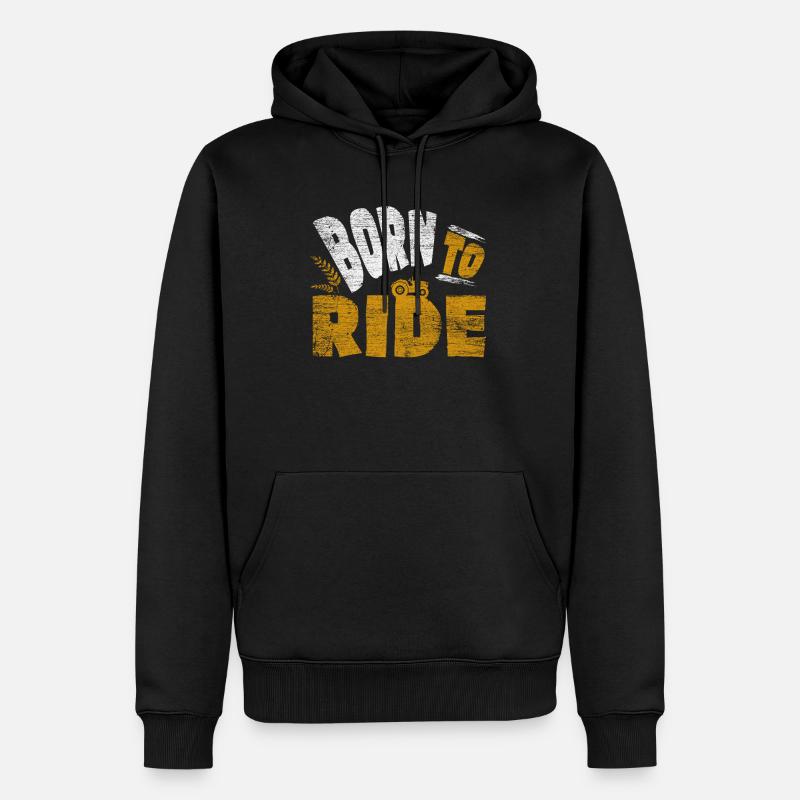 Traktor - Männer Premium Bio Hoodie - Schwarz