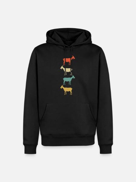 Ziege Ziegenbock Bunt - Männer Premium Bio Hoodie - Schwarz