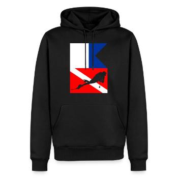 Drapeaux de plongeurs - Sweat à capuche Premium bio Homme - noir - Devant - Nico (187cm)