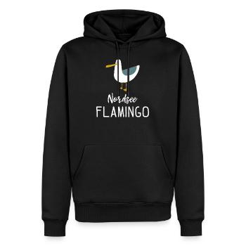 Nordsee Flamingo Möwe Geschenk - Männer Premium Bio Hoodie - Schwarz - Vorne - Nico (187cm)