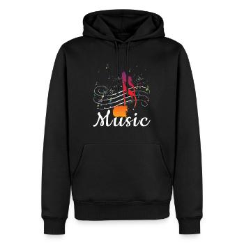La musique est colorée - Sweat à capuche Premium bio Homme - noir - Devant - Nico (187cm)