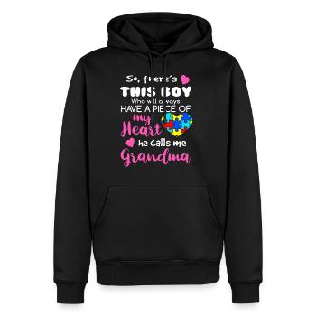 Ce garçon m'appelle sensibilisation à l'autisme de grand-mère - Sweat à capuche Premium bio Homme - noir - Devant - Nico (187cm)