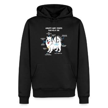 Anatomie Eines Samojede - Männer Premium Bio Hoodie - Schwarz - Vorne - Nico (187cm)
