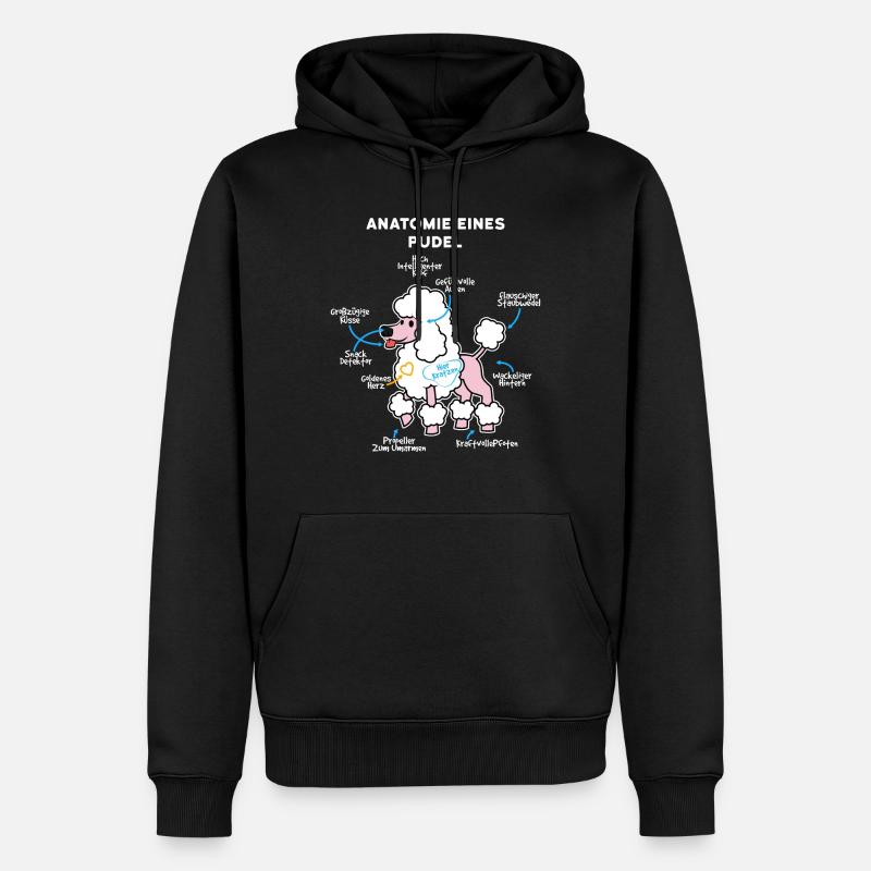 Anatomie Eines Pudel - Männer Premium Bio Hoodie - Schwarz