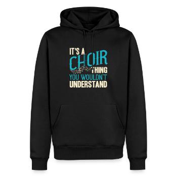 chorale - Sweat à capuche Premium bio Homme - noir - Devant - Nico (187cm)
