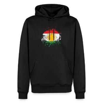 Musique du drapeau du Kurdistan - Sweat à capuche Premium bio Homme - noir - Devant - Nico (187cm)