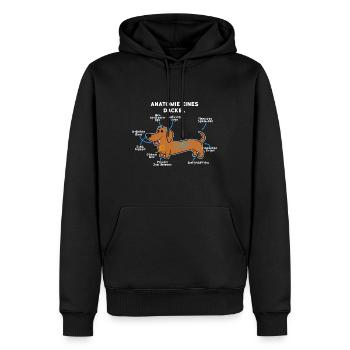 Anatomie Eines Dackel - Männer Premium Bio Hoodie - Schwarz - Vorne - Nico (187cm)