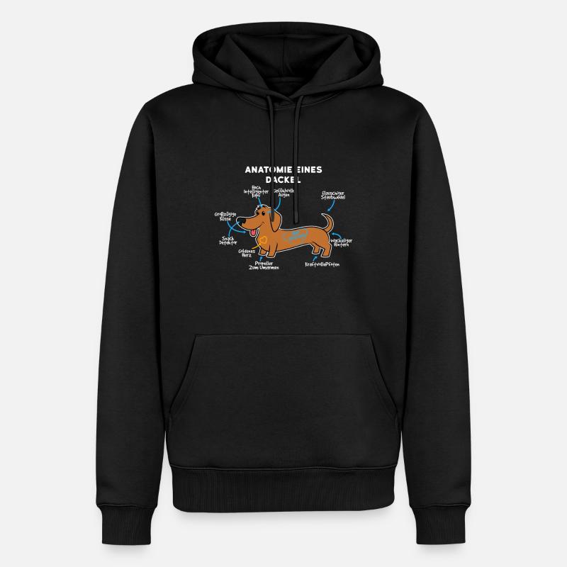 Anatomie Eines Dackel - Männer Premium Bio Hoodie - Schwarz