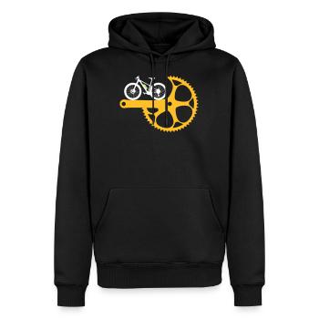 Fahrrad Kurbel Mountainbike Ebike Fahrrad Bike - Männer Premium Bio Hoodie - Schwarz - Vorne - Nico (187cm)