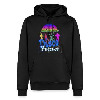 Disco Forever - Sweat à capuche Premium bio Homme - noir - Devant - Nico (187cm)