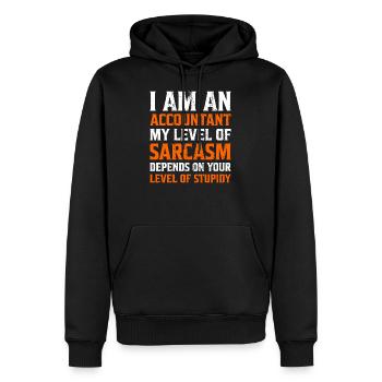 Je suis un cadeau comptable comptable Sarcasm - Sweat à capuche Premium bio Homme - noir - Devant - Nico (187cm)