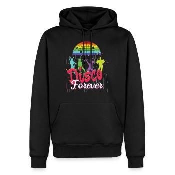 Disco Forever - Sweat à capuche Premium bio Homme - noir - Devant - Nico (187cm)