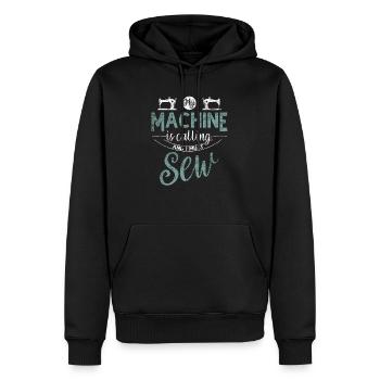 Machine à coudre à coudre - Sweat à capuche Premium bio Homme - noir - Devant - Nico (187cm)