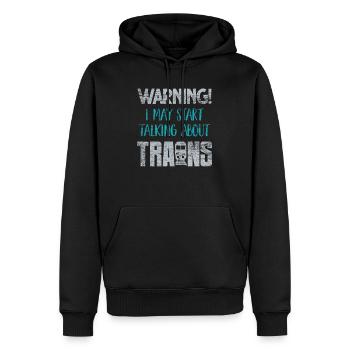 Trains de chemin de fer - Sweat à capuche Premium bio Homme - noir - Devant - Nico (187cm)