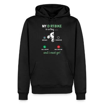 Mein Dirtbike Ruft - Männer Premium Bio Hoodie - Schwarz - Vorne - Nico (187cm)