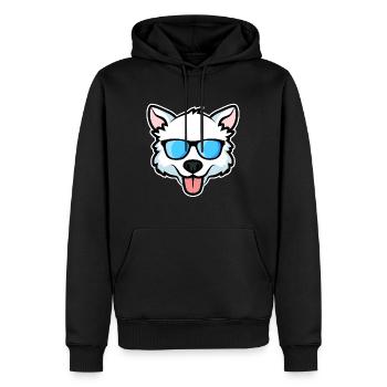 Samojede - Männer Premium Bio Hoodie - Schwarz - Vorne - Nico (187cm)